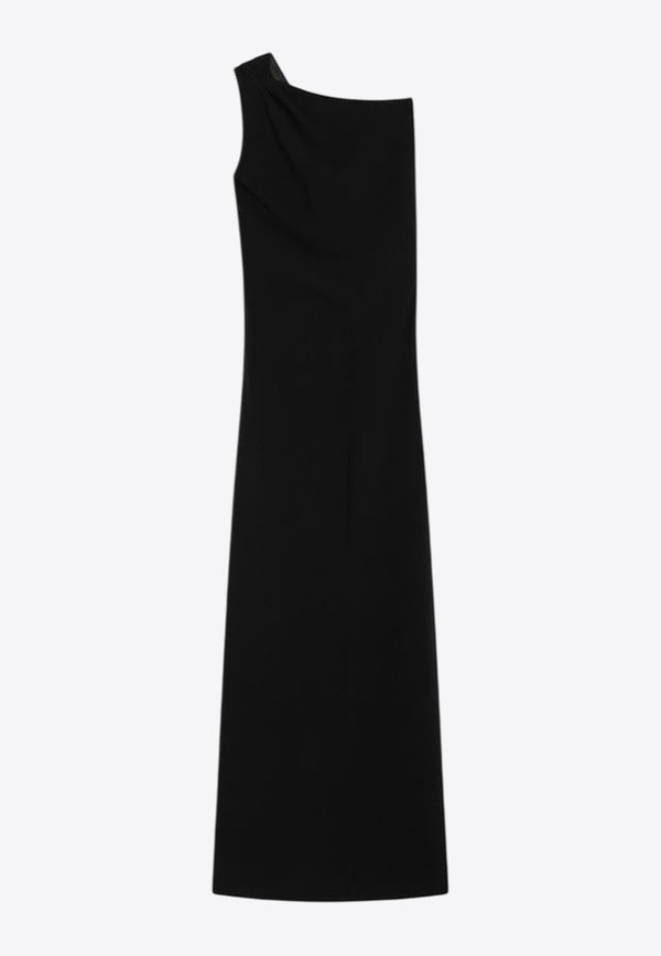 Max Mara Pianoforte Pentola Asymmetric Maxi Dress with Jeweled-Strap Black PENTOLAVI/R_MAXMP-003