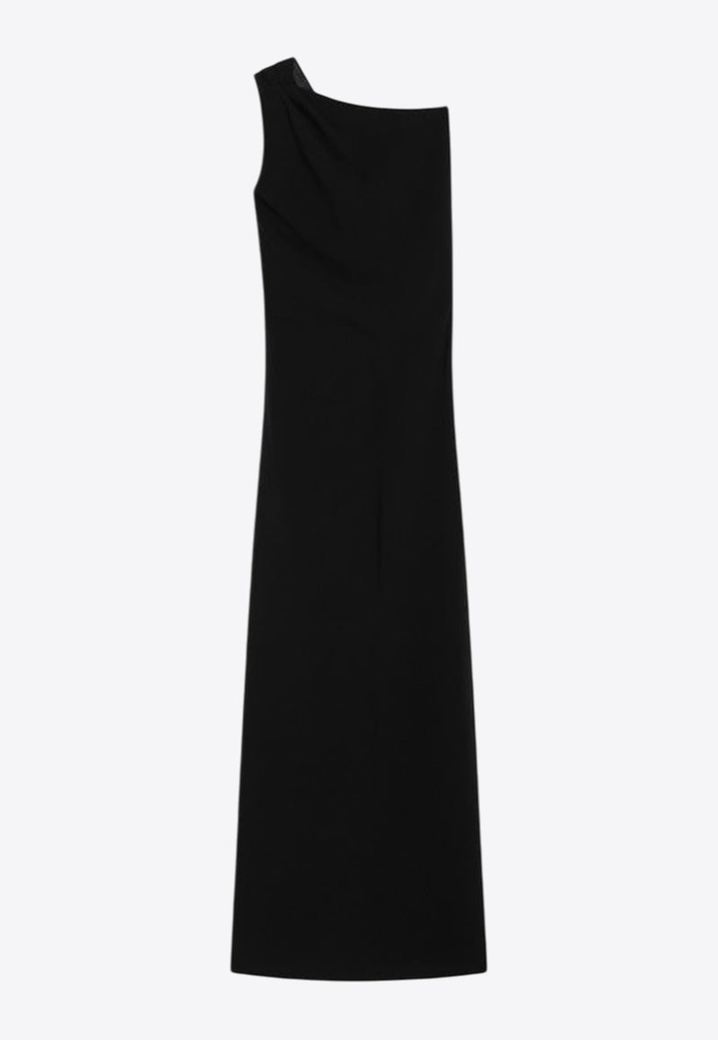 Max Mara Pianoforte Pentola Asymmetric Maxi Dress with Jeweled-Strap Black PENTOLAVI/R_MAXMP-003