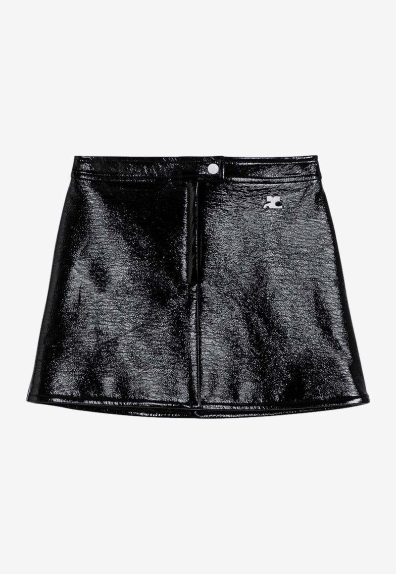 Courrèges Re-edition Vinyl Mini Skirt Black PERCJU001VY0014/P_COURR-9999