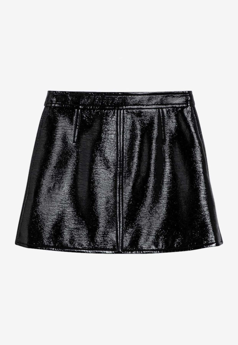 Courrèges Re-edition Vinyl Mini Skirt Black PERCJU001VY0014/P_COURR-9999