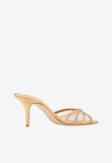 Malone Souliers Perla 70 Metallic Leather and Mesh Mules Gold PERLA 70-125 BEIGE/ANTIQUE GOLD/ANTIQUE GOLD