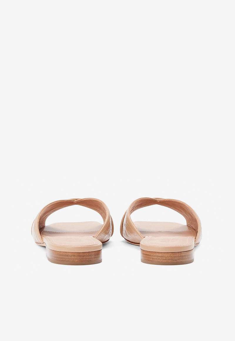 Malone Souliers Perla Leather Flat Mules PERLA FLAT 65 OATMEAL/OATMEAL