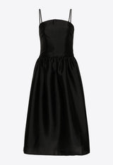 Self-Portrait Taffeta Strapless Midi Dress PF24-008M-BBLACK