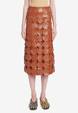 A.W.A.K.E Multi Circle Double-Layered Midi Skirt PF24.S03.AF01.BRICKBROWN