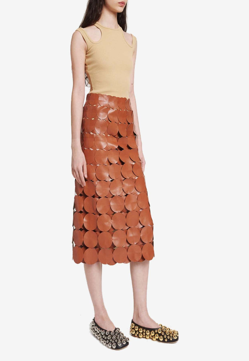 A.W.A.K.E Multi Circle Double-Layered Midi Skirt PF24.S03.AF01.BRICKBROWN