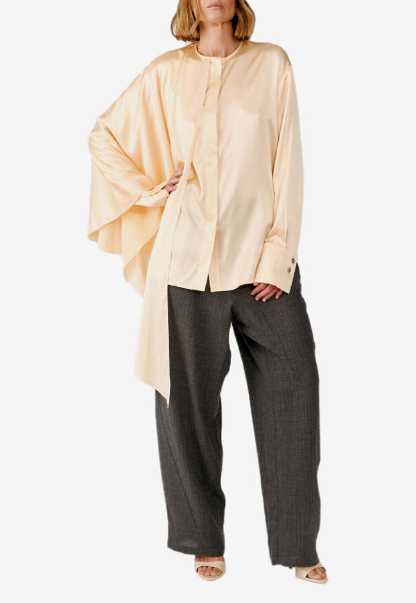 Materiel Airy Scarf Silk Draped Blouse Yellow PF25N2291SRBU_LIGHT YELL