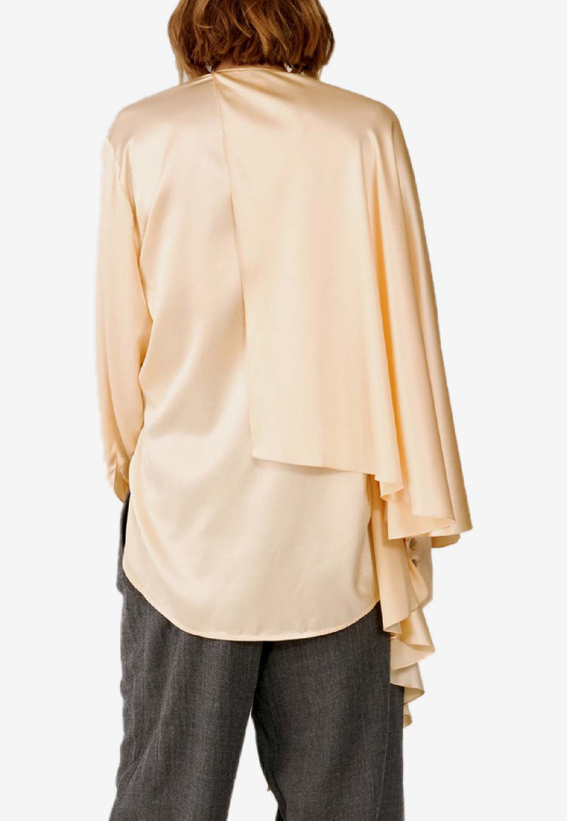 Materiel Airy Scarf Silk Draped Blouse Yellow PF25N2291SRBU_LIGHT YELL