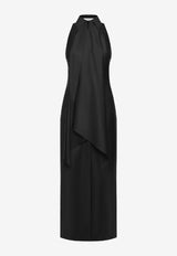 Materiel Vest Tie Wool-Blend Maxi Dress Black PF25N2302DRBK_BLACK
