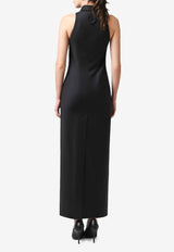 Materiel Vest Tie Wool-Blend Maxi Dress Black PF25N2302DRBK_BLACK