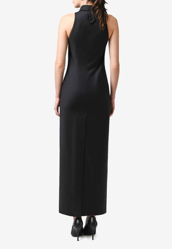 Materiel Vest Tie Wool-Blend Maxi Dress Black PF25N2302DRBK_BLACK