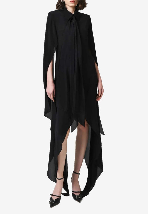 Materiel Scarf and Layer Silk Dress Black PF25N2309DRBK_BLACK