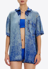 PH5 Asher Oversized Denim-Print Shirt Blue PF25TP023BRY_BLUE
