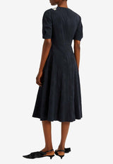 Erdem Floral Appliqué Jacquard Midi Dress Navy PF25_D18_50114007_NAVY