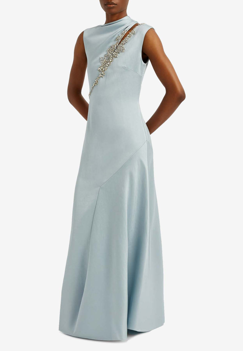 Erdem Embellished Satin Gown Light Blue PF25_G27_50104005_LIGHT BLUE