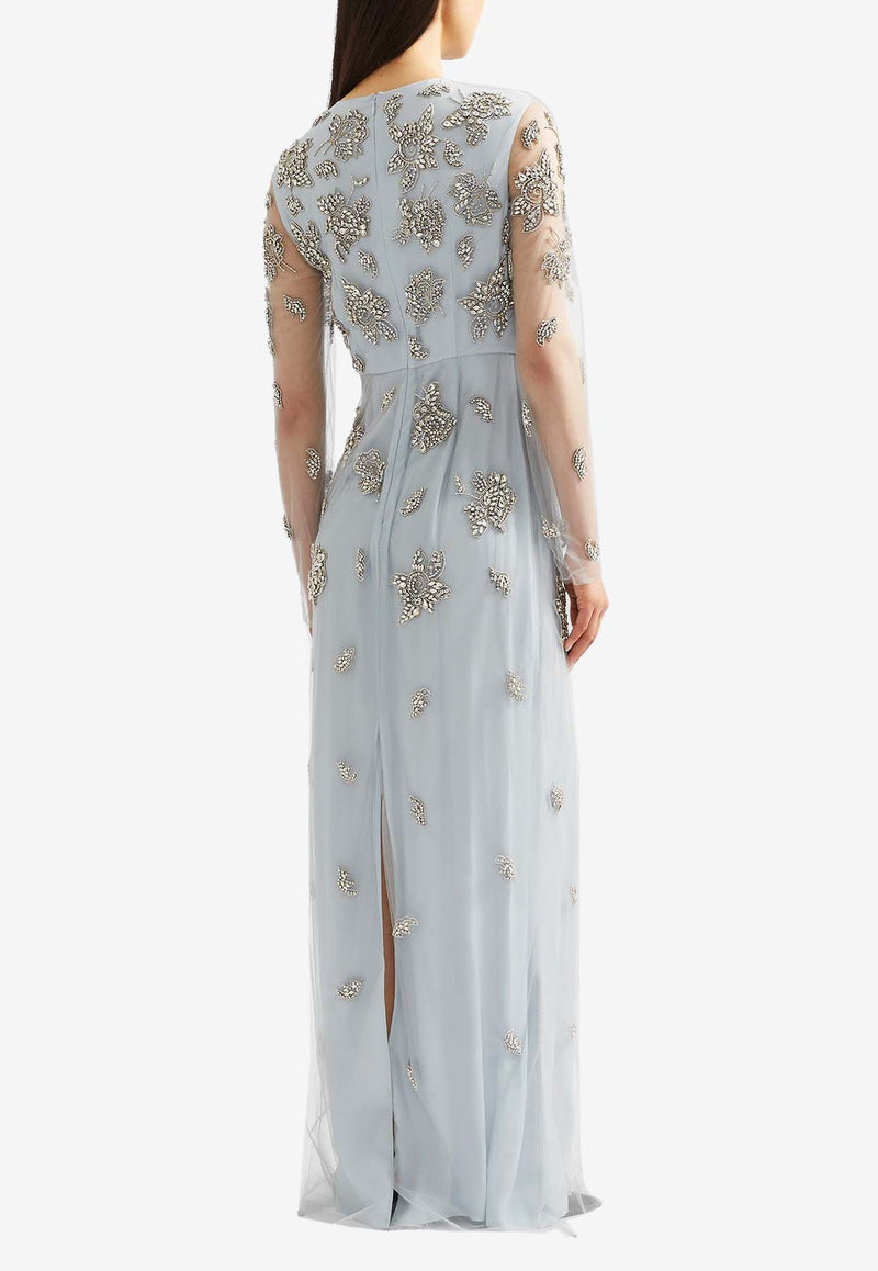 Erdem Embroidered Tulle Gown Gray PF25_G38_50384005_GREY