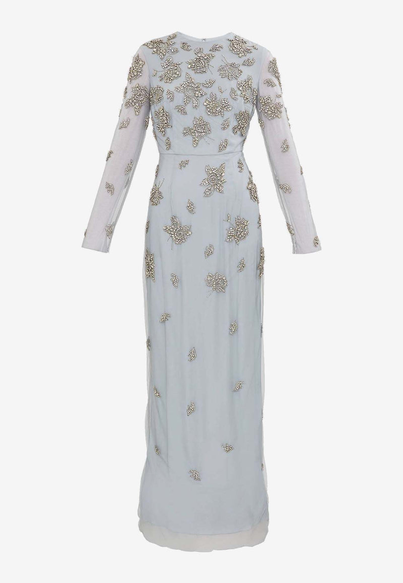 Erdem Embroidered Tulle Gown Gray PF25_G38_50384005_GREY