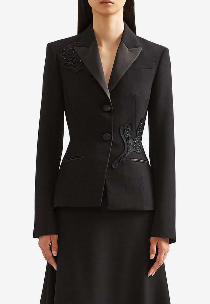 Erdem Embellished Fitted Blazer Black PF25_J21_70031000_BLACK
