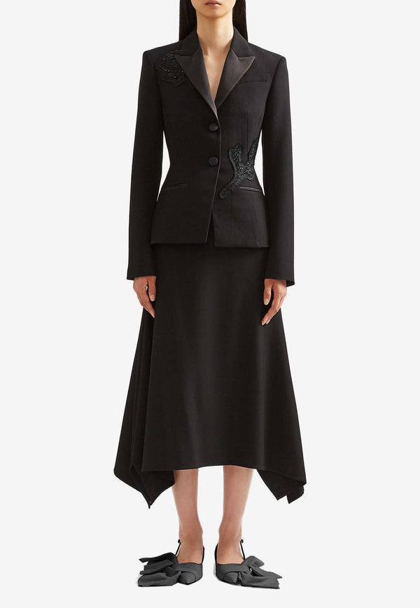 Erdem Embellished Fitted Blazer Black PF25_J21_70031000_BLACK