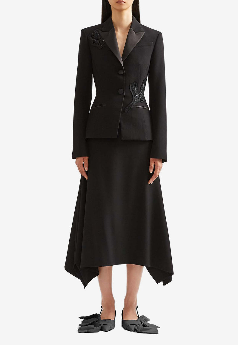 Erdem Embellished Fitted Blazer Black PF25_J21_70031000_BLACK