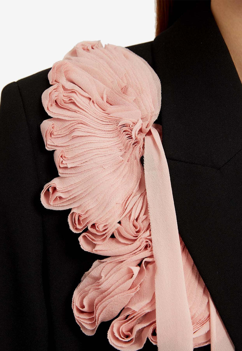 Erdem Floral Applique Wool Blazer Black PF25_J8_70031000_BLACK