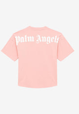 Palm Angels Kids Girls Logo-Detailed Crewneck T-shirt PGAA001C99JER001/O_PALMA-3001