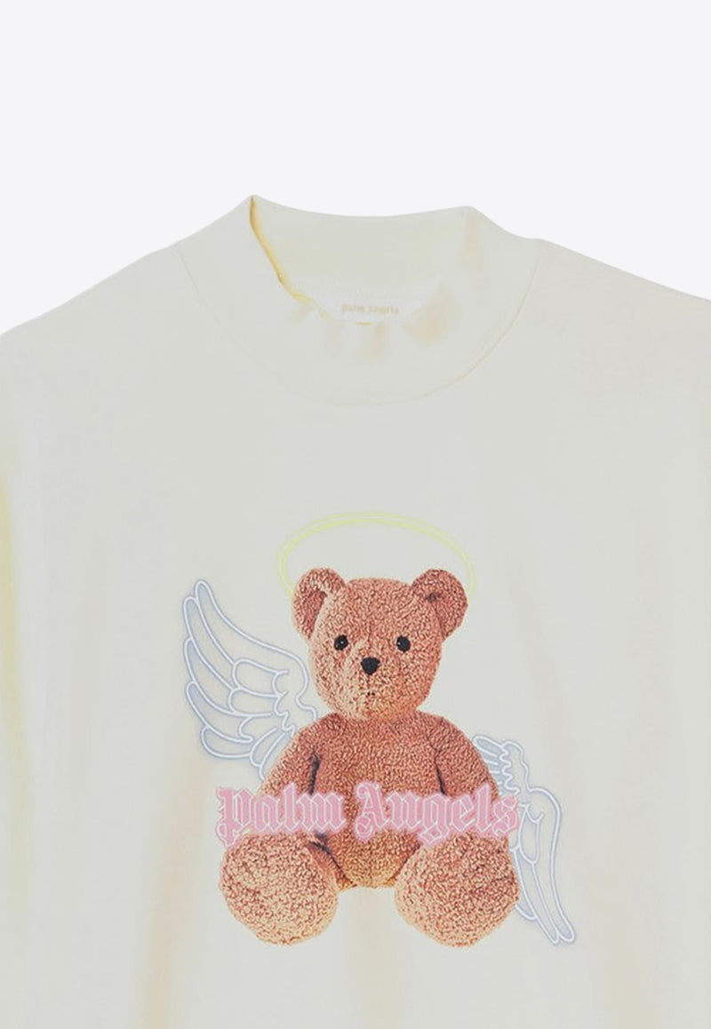 Palm Angels Kids Girls Bear Angel Print Sweatshirt Ivory PGBA013C99-AFLE003/P_PALMA-0460