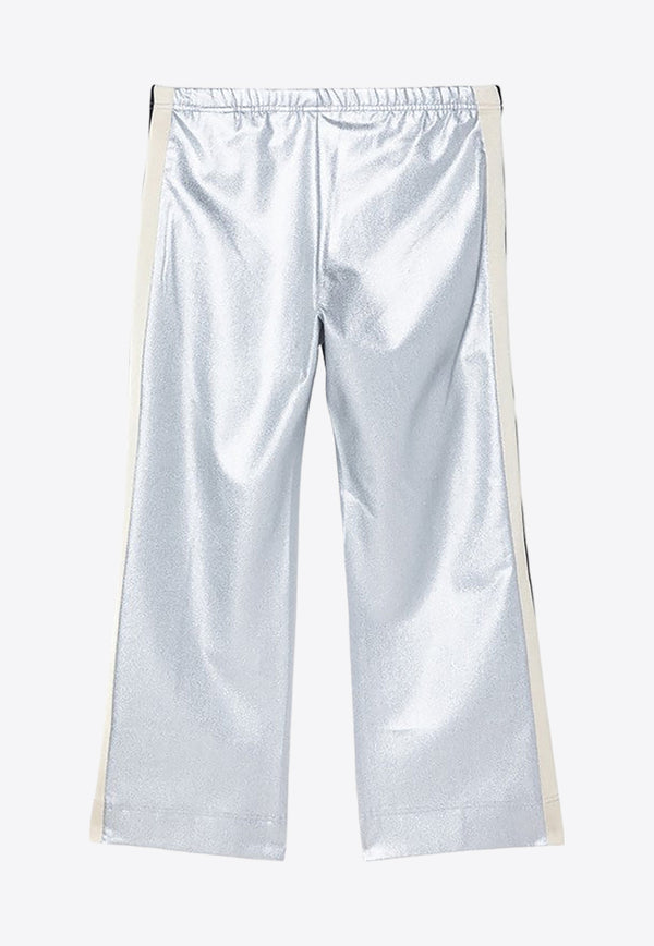 Palm Angels Kids Girls Elasticated Waistband Track Pants Silver PGCJ006F24-AFAB002/P_PALMA-7203