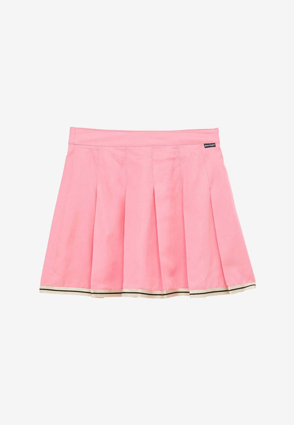 Palm Angels Kids Girls Pleated Mini Skirt PGCU003S24-AFAB001/O_PALMA-3410