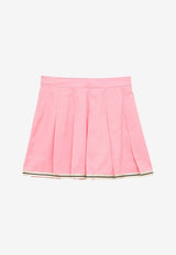 Palm Angels Kids Girls Pleated Mini Skirt PGCU003S24-AFAB001/O_PALMA-3410