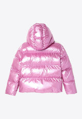 Palm Angels Kids Girls Glossy Puffer Jacket Pink PGEJ002F24-AFAB003/P_PALMA-3003