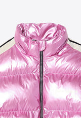 Palm Angels Kids Girls Glossy Puffer Jacket Pink PGEJ002F24-AFAB003/P_PALMA-3003