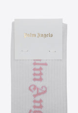 Palm Angels Kids Logo Jacquard Socks White PGRA005C99KNI005/P_PALMA-0130