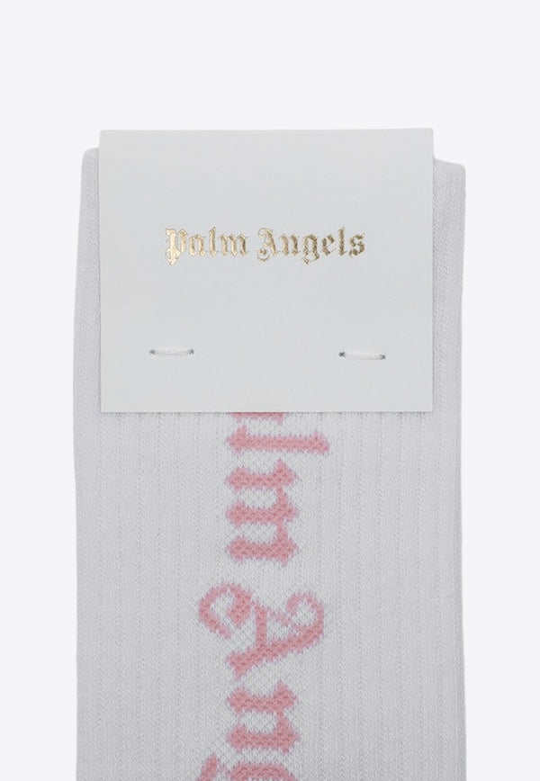 Palm Angels Kids Logo Jacquard Socks White PGRA005C99KNI005/P_PALMA-0130