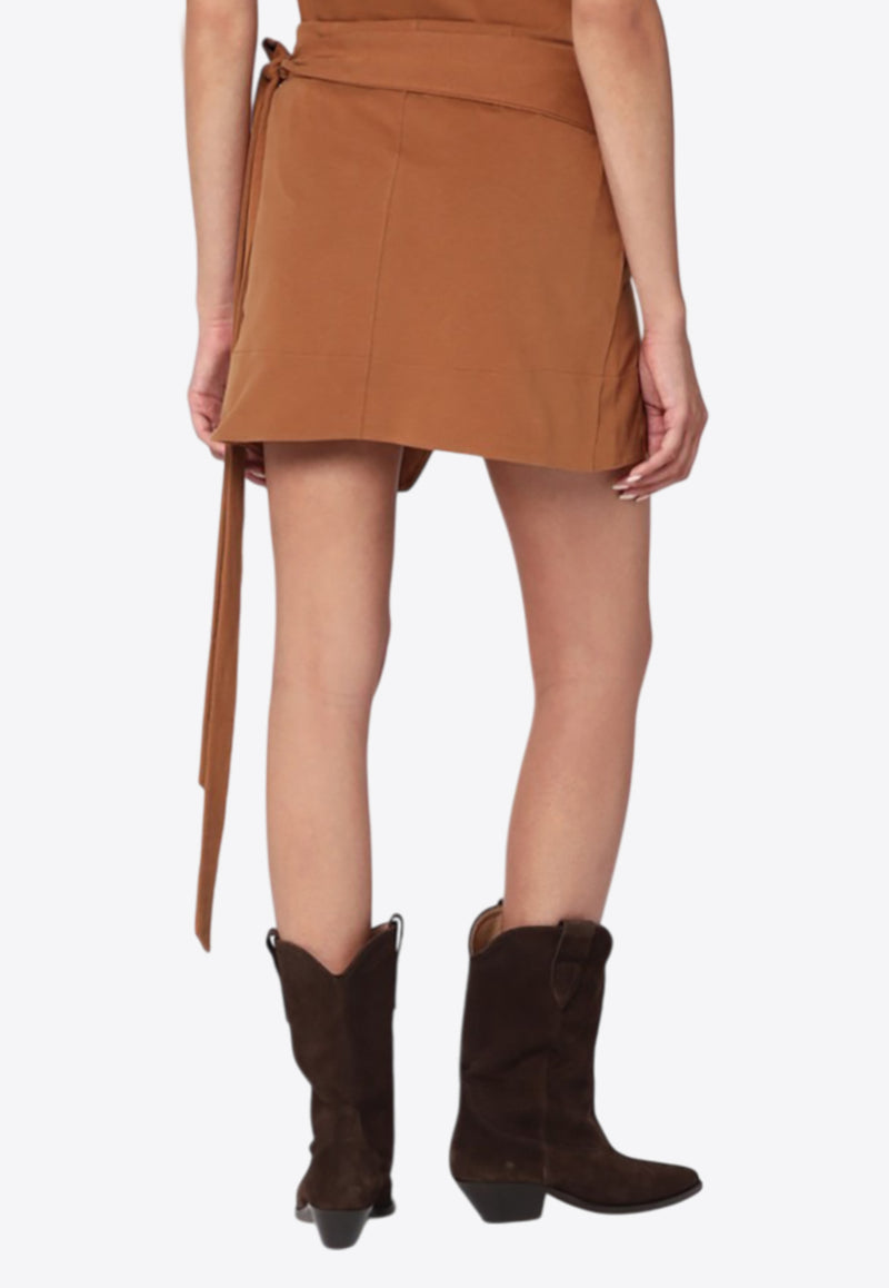 Isabel Marant Berenice Wrap Mini Skirt Caramel PJU0198FDA1N41I/R_ISAMA-50CA