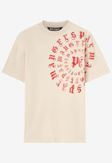 Palm Angels Vertigo Logo Print T-shirt Beige PMAA001F24JER0016125BEIGE