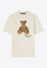 Palm Angels Bear In Mind Printed T-shirt Off-white PMAA001F24JER0100360WHITE