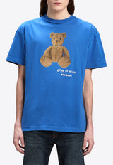 Palm Angels Bear In Mind Printed T-shirt Blue PMAA001F24JER0104560BLUE