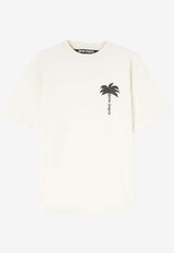 Palm Angels The Palm Crewneck T-shirt Off-white PMAA072S24JER0010310YELLOW