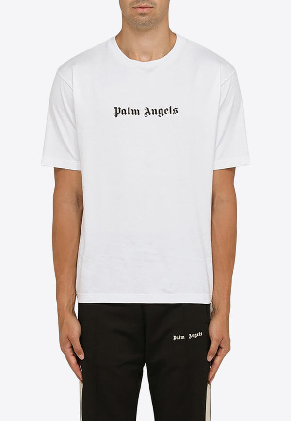 Palm Angels Logo Print Crewneck T-shirt White PMAA089F23JER002/N_PALMA-0110