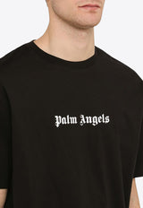 Palm Angels Logo Printed Crewneck T-shirt Black PMAA089S24JER002/O_PALMA-1001
