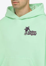 Palm Angels Palm Print Hooded Sweatshirt Mint PMBB058E23FLE003/N_PALMA-5037
