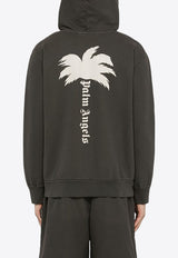 Palm Angels Palm Print Hooded Sweatshirt Gray PMBB058S24FLE004/O_PALMA-0703