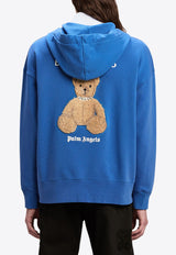 Palm Angels Bear In Mind Zip-Up Hooded Sweatshirt Blue PMBE021F24FLE0014560BLUE