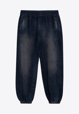 Palm Angels Washed-Effect Wide Track Pants Black PMCH026F24FAB001/P_PALMA-1010