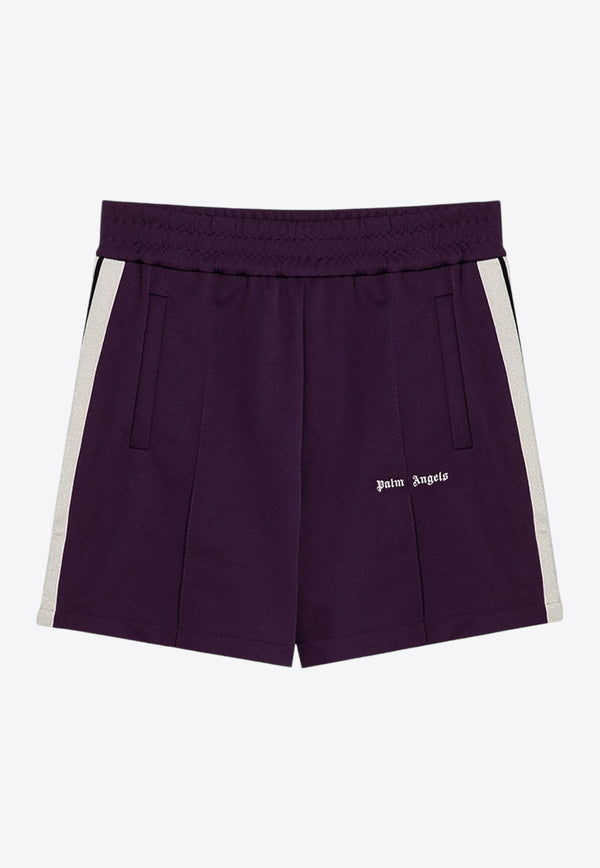 Palm Angels Logo Embroidered Track Shorts Purple PMCL004F24FAB002/P_PALMA-3903