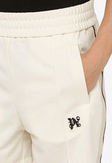 Palm Angels Logo Embroidered Track Shorts White PMCL004R24FAB001/O_PALMA-0310