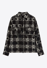 Palm Angels Checked Monogram Overshirt Black PMES024F24FAB0021001BLACK