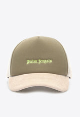 Palm Angels Logo Embroidered Trucker Cap Taupe PMLB105F24FAB0040654TAUPE