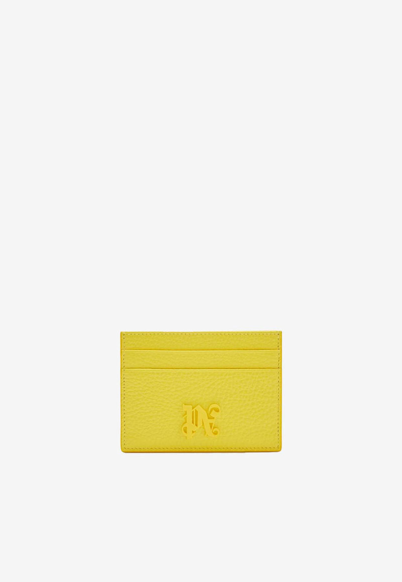 Palm Angels Monogram Grained Leather Cardholder Yellow PMND017F24LEA0011818YELLOW