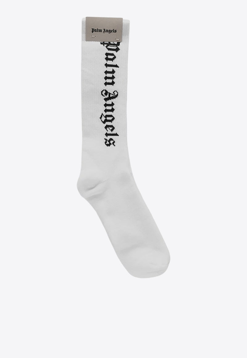 Palm Angels Intarsia Logo Socks White PMRA001C99FAB002/P_PALMA-0110